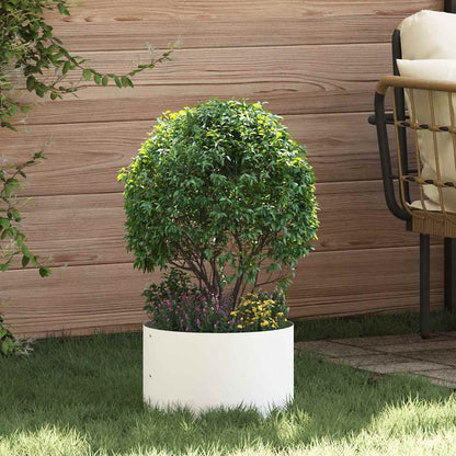 vidaXL Planter Ring 5 pcs White 30 x 30 x 20 cm Cold-rolled Steel