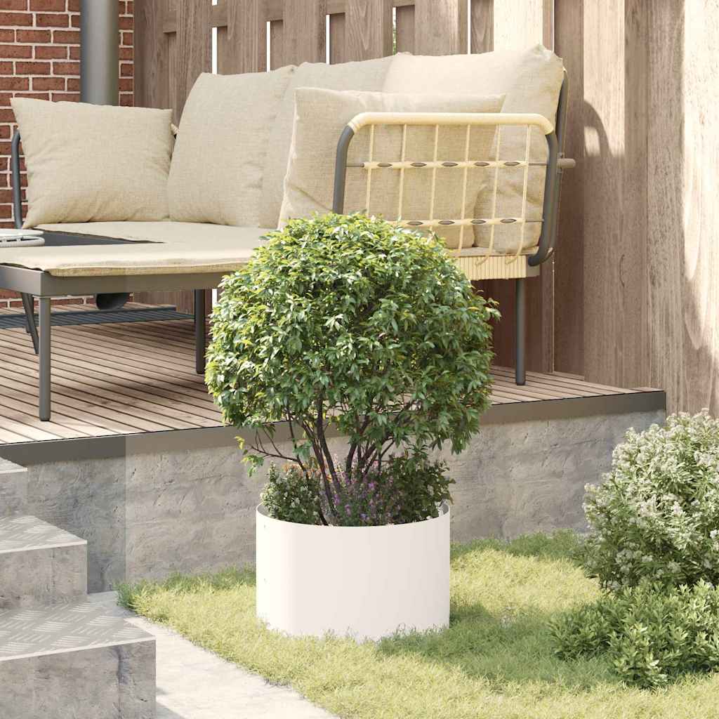 vidaXL Planter Ring 5 pcs White 30 x 30 x 20 cm Cold-rolled Steel