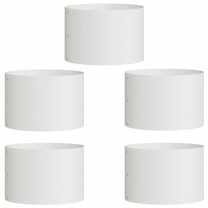 vidaXL Planter Ring 5 pcs White 30 x 30 x 20 cm Cold-rolled Steel