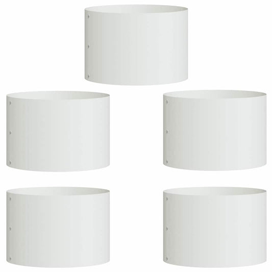 vidaXL Planter Ring 5 pcs White 30 x 30 x 20 cm Cold-rolled Steel