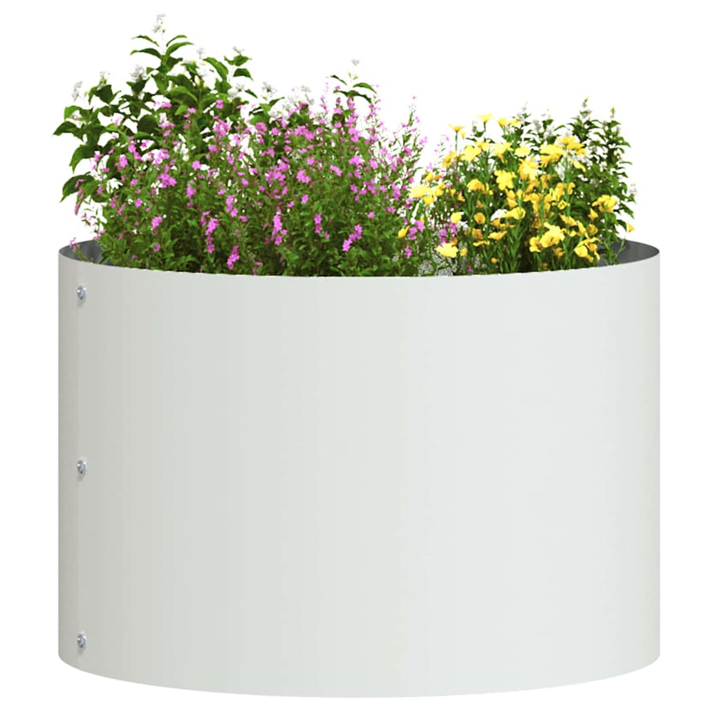 vidaXL Planter Ring 5 pcs White 30 x 30 x 20 cm Cold-rolled Steel