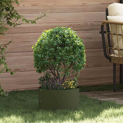 vidaXL Planter Ring Olive Green 30 x 30 x 20 cm Cold-rolled Steel