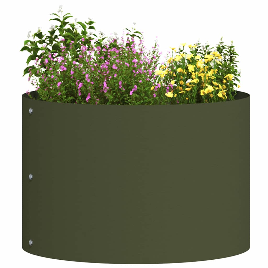 vidaXL Planter Ring Olive Green 30 x 30 x 20 cm Cold-rolled Steel