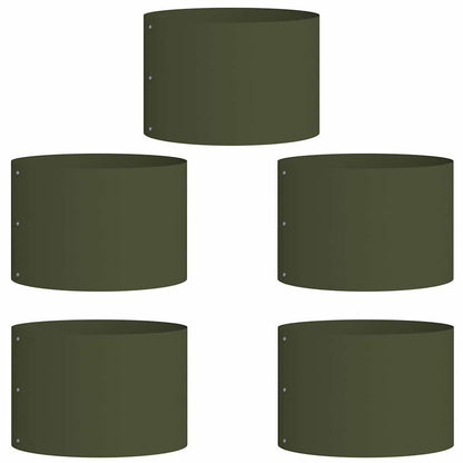 vidaXL Planter Ring 5 pcs Olive Green 30 x 30 x 20 cm