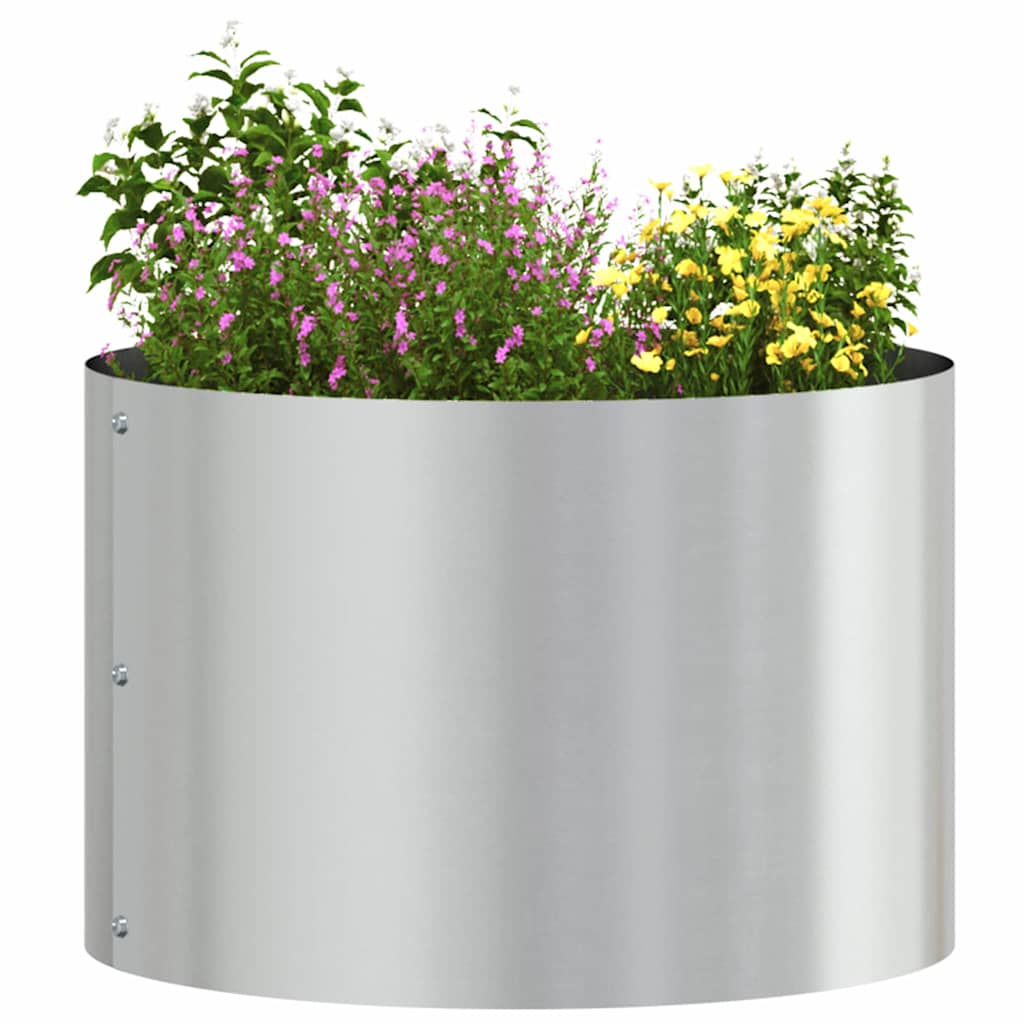 vidaXL Planter Ring Silver 30 x 30 x 20 cm Galvanised Steel