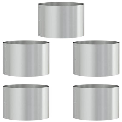 vidaXL Planter Ring 5 pcs Silver 30 x 30 x 20 cm Galvanised Steel