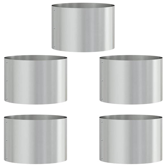 vidaXL Garden Planter 5 pcs Silver 30 x 30 x 20 cm Galvanised Steel