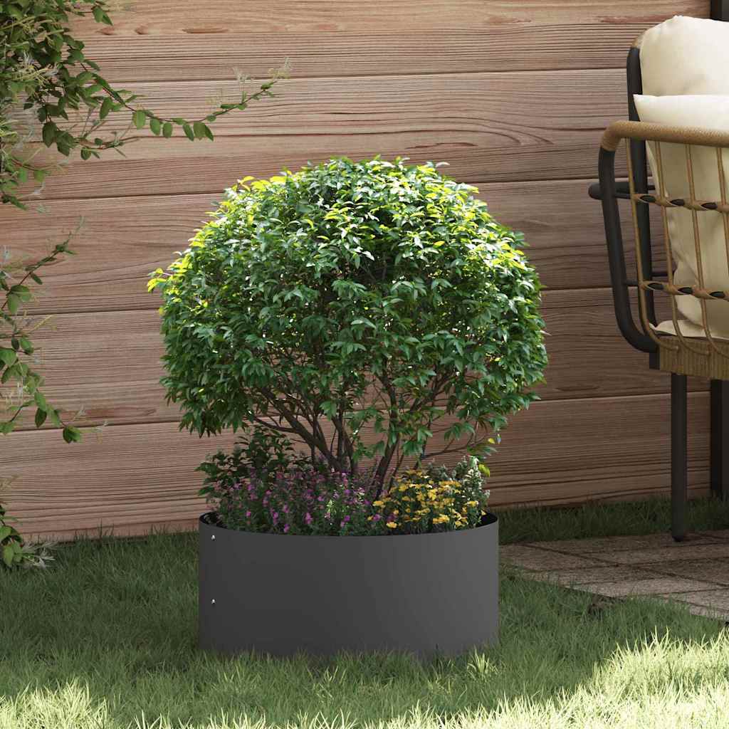 vidaXL Planter Ring 5 pcs Black 40 x 40 x 20 cm Cold-rolled Steel