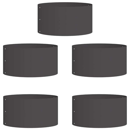 vidaXL Planter Ring 5 pcs Black 40 x 40 x 20 cm Cold-rolled Steel