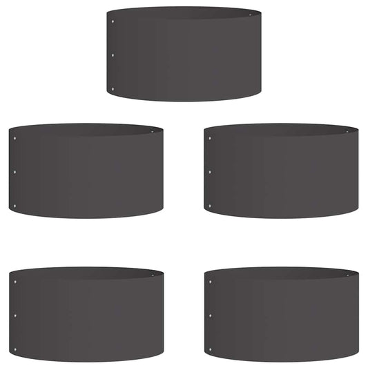 vidaXL Planter Ring 5 pcs Black 40 x 40 x 20 cm Cold-rolled Steel