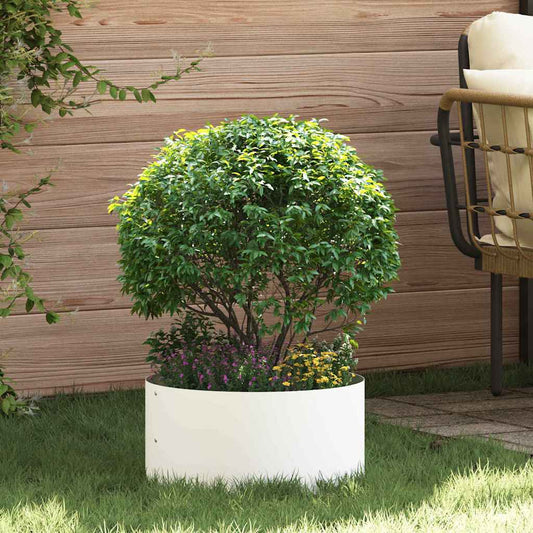 vidaXL Planter Ring White 40 x 40 x 20 cm Cold-rolled Steel