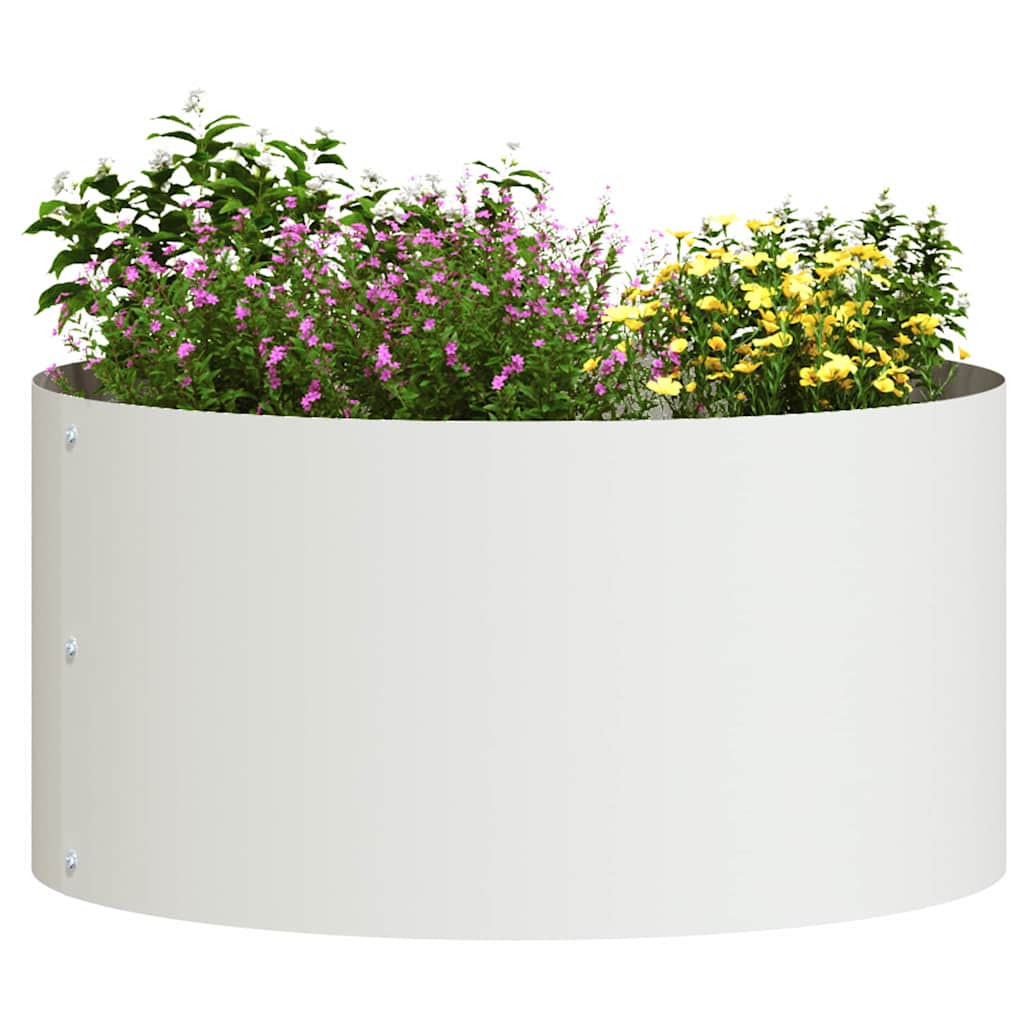 vidaXL Planter Ring White 40 x 40 x 20 cm Cold-rolled Steel
