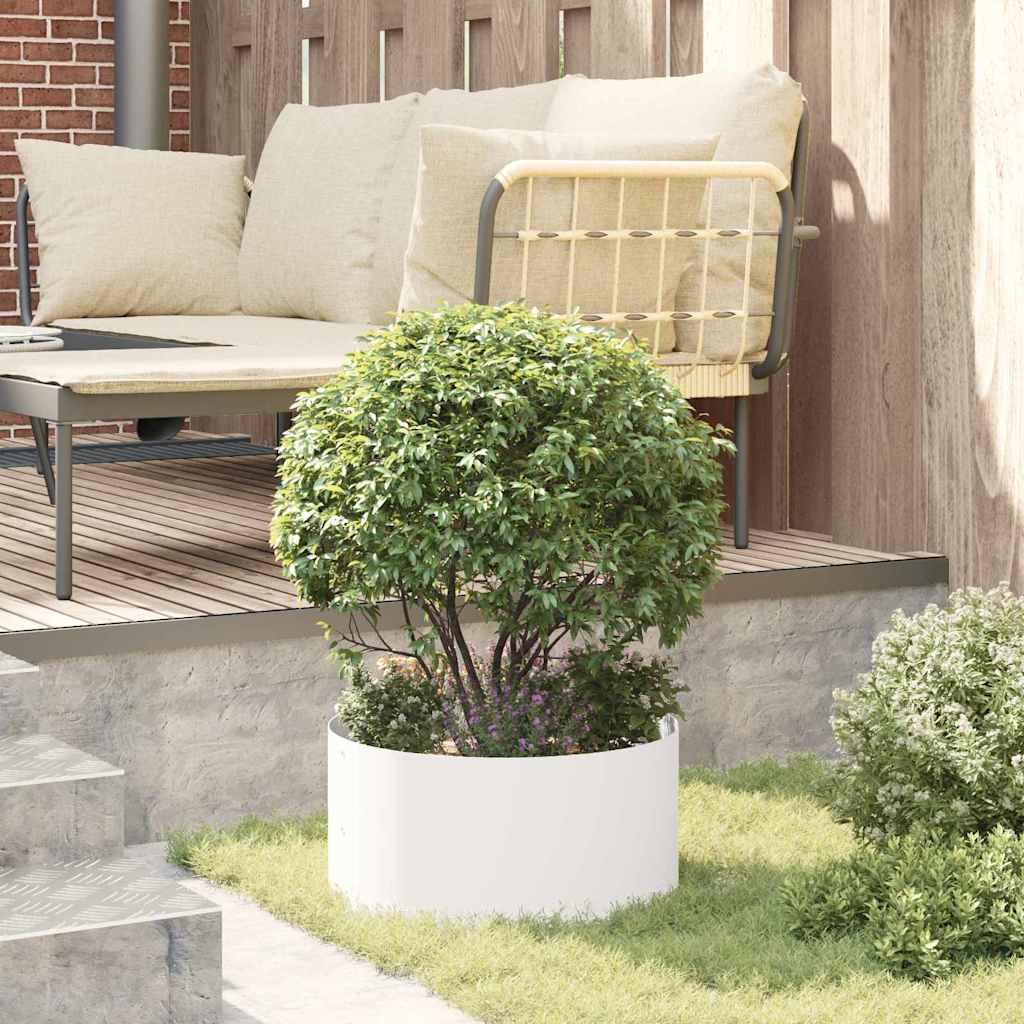 vidaXL Planter Ring 5 pcs White 40 x 40 x 20 cm Cold-rolled Steel