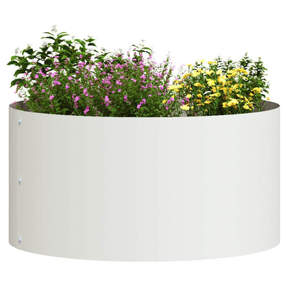 vidaXL Planter Ring 5 pcs White 40 x 40 x 20 cm Cold-rolled Steel