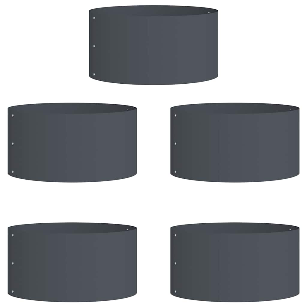 vidaXL Planter Ring 5 pcs Anthracite 40 x 40 x 20 cm Cold-rolled Steel