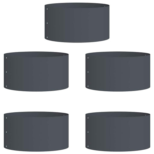 vidaXL Planter Ring 5 pcs Anthracite 40 x 40 x 20 cm Cold-rolled Steel