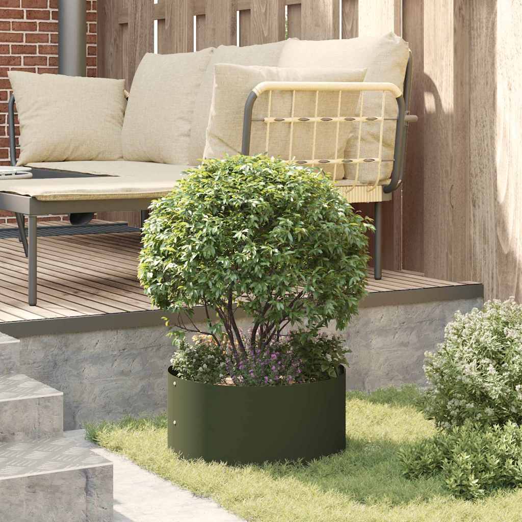 vidaXL Planter Ring Olive Green 40 x 40 x 20 cm Cold-rolled Steel