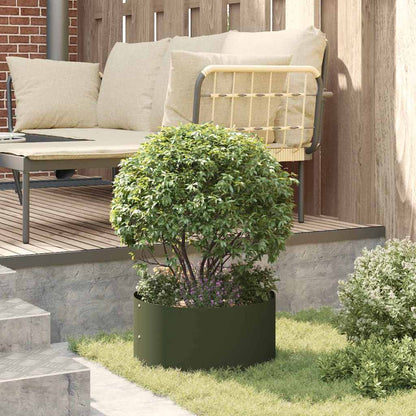vidaXL Planter Ring Olive Green 40 x 40 x 20 cm Cold-rolled Steel