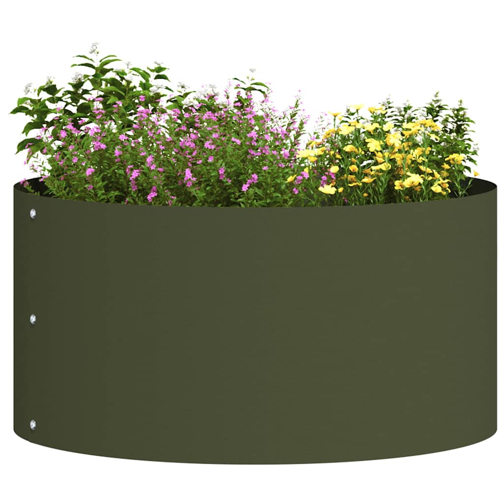 vidaXL Planter Ring Olive Green 40 x 40 x 20 cm Cold-rolled Steel