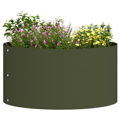 vidaXL Planter Ring Olive Green 40 x 40 x 20 cm Cold-rolled Steel