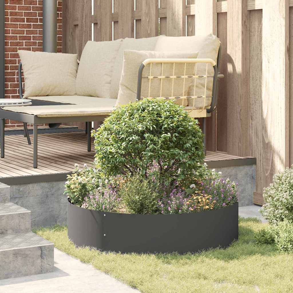 vidaXL Planter Ring 5 pcs Black 80 x 80 x 20 cm Cold-rolled Steel
