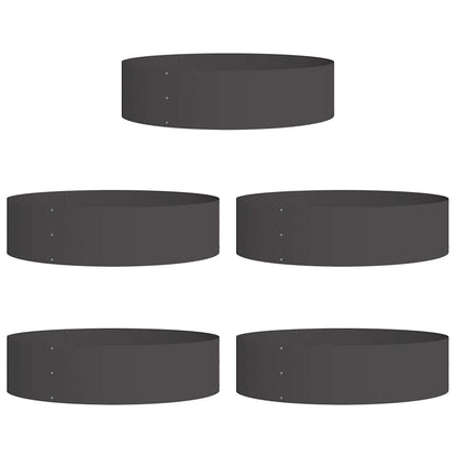 vidaXL Planter Ring 5 pcs Black 80 x 80 x 20 cm Cold-rolled Steel