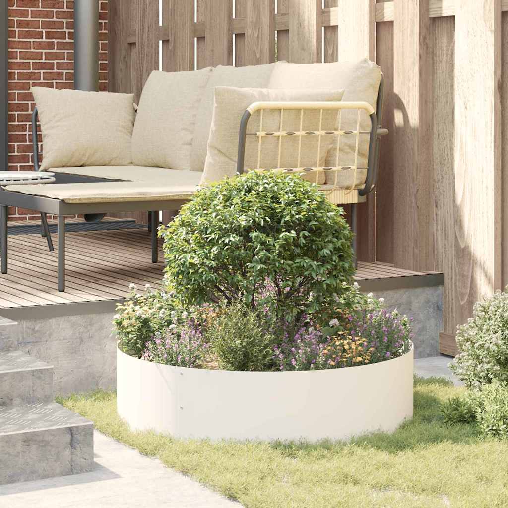 vidaXL Planter Ring 5 pcs White 80 x 80 x 20 cm Cold-rolled Steel