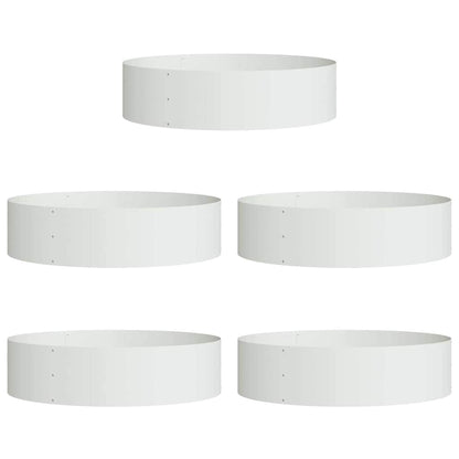 vidaXL Planter Ring 5 pcs White 80 x 80 x 20 cm Cold-rolled Steel