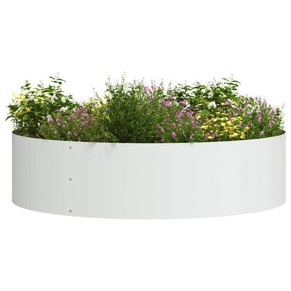 vidaXL Planter Ring 5 pcs White 80 x 80 x 20 cm Cold-rolled Steel