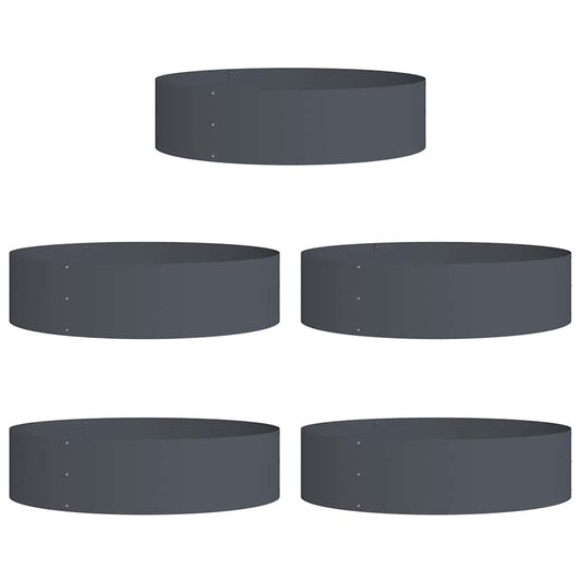 vidaXL Planter Ring 5 pcs Anthracite 80 x 80 x 20 cm Cold-rolled Steel