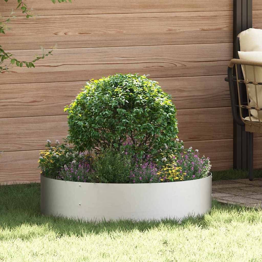 vidaXL Planter Ring 5 pcs Silver 80 x 80 x 20 cm Stainless Steel