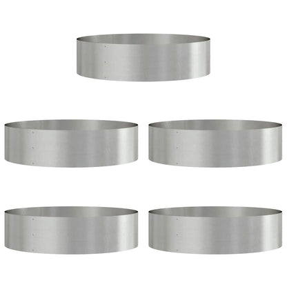 vidaXL Planter Ring 5 pcs Silver 80 x 80 x 20 cm Stainless Steel