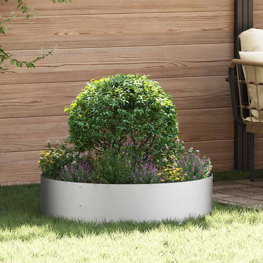 vidaXL Planter Ring 5 pcs Silver 80 x 80 x 20 cm Galvanised Steel
