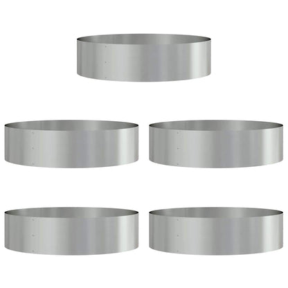 vidaXL Planter Ring 5 pcs Silver 80 x 80 x 20 cm Galvanised Steel