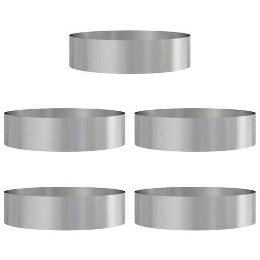 vidaXL Garden Planter 5 pcs Silver 80 x 80 x 20 cm Galvanised Steel