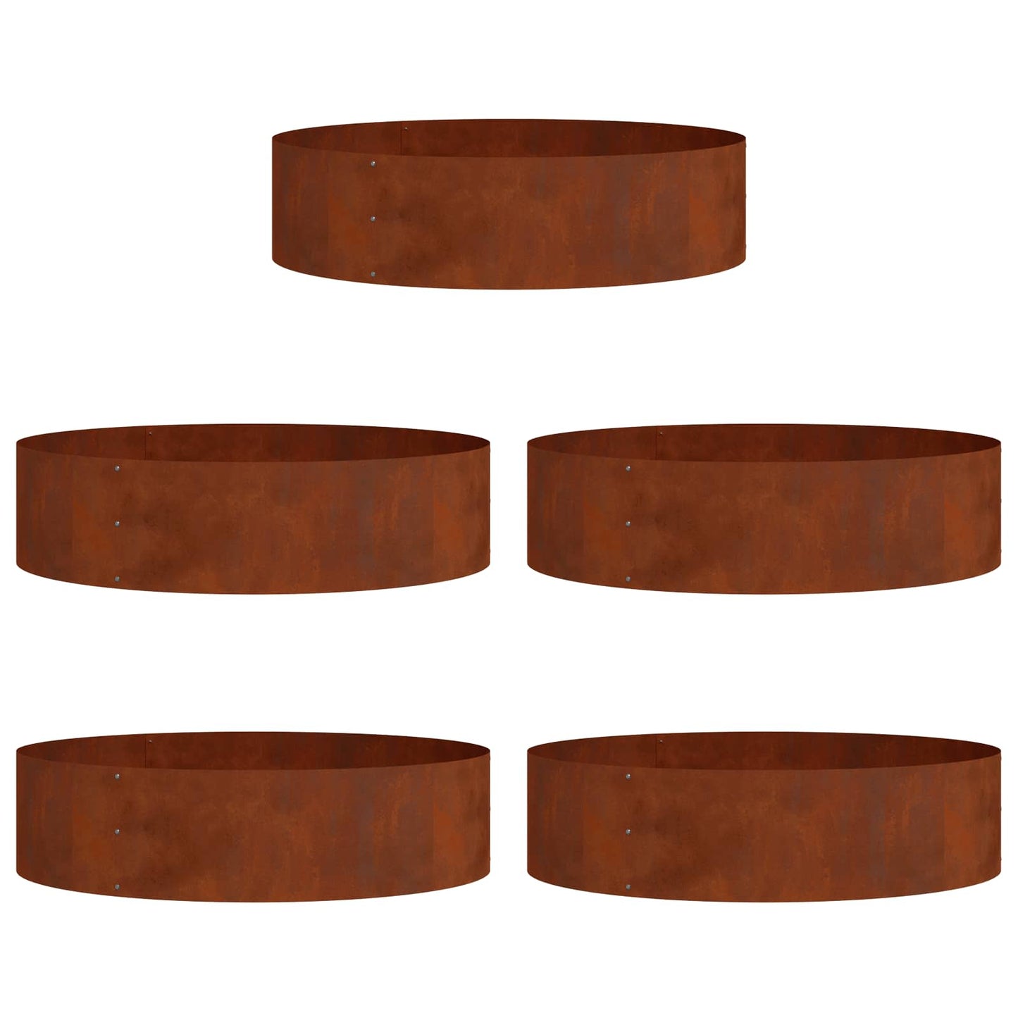 vidaXL Planter Ring 5 pcs Rusty 80 x 80 x 20 cm Weathering Steel