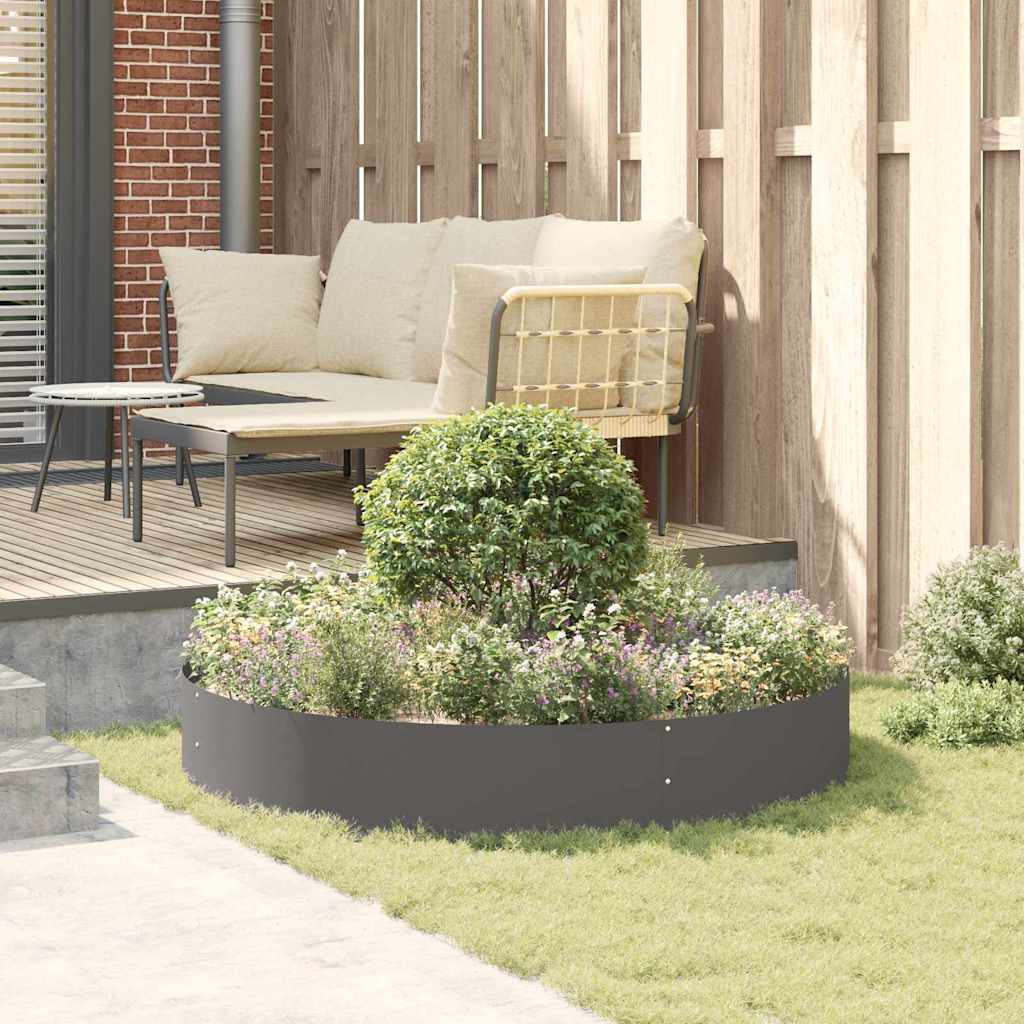 vidaXL Planter Ring Black 120 x 120 x 20 cm Cold-rolled Steel