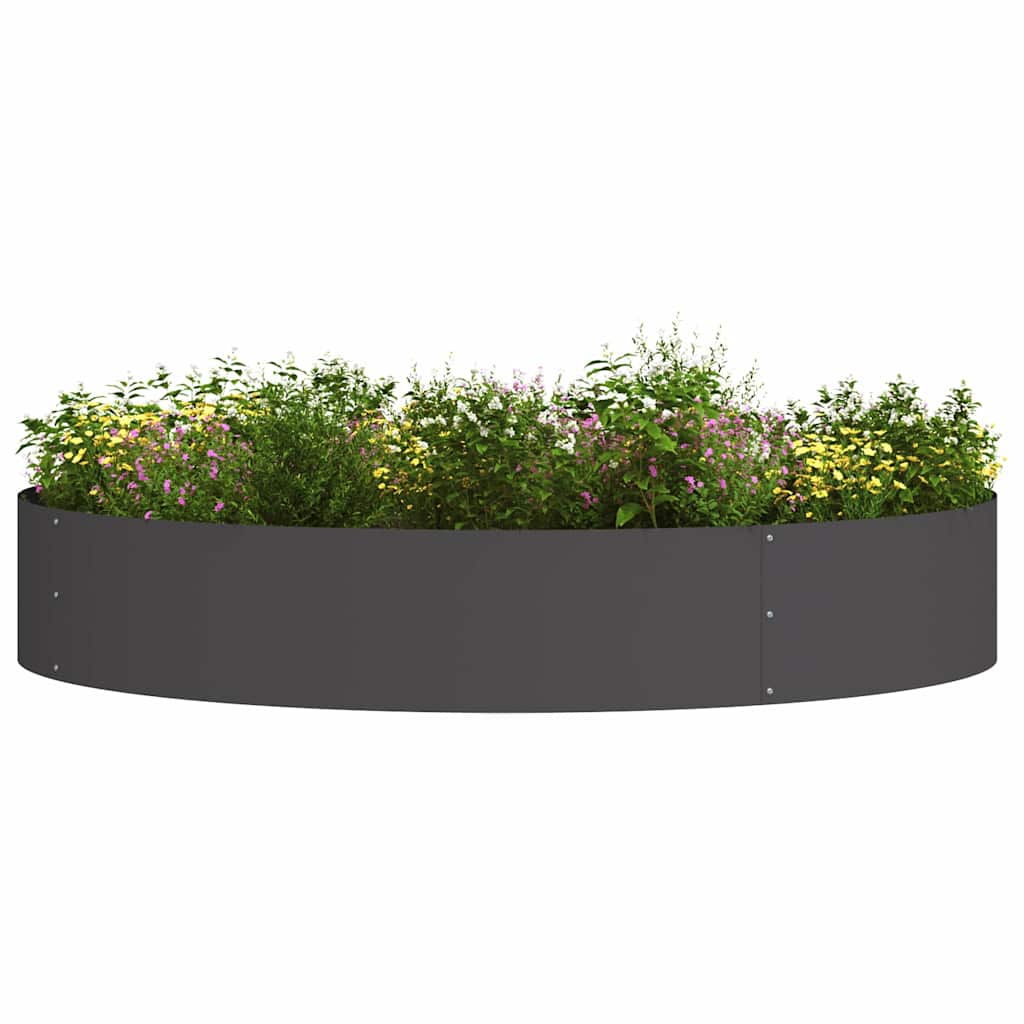 vidaXL Planter Ring 5 pcs Black 120 x 120 x 20 cm Cold-rolled Steel