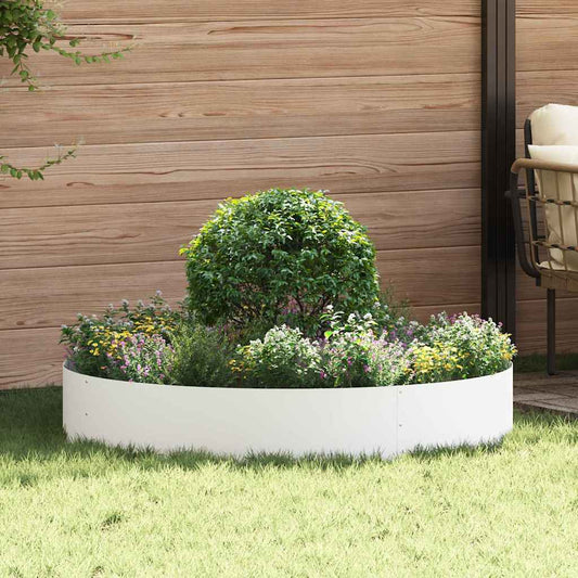 vidaXL Planter Ring White 120 x 120 x 20 cm Cold-rolled Steel