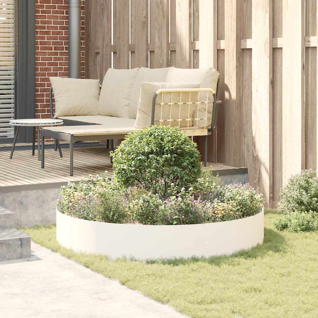 vidaXL Planter Ring White 120 x 120 x 20 cm Cold-rolled Steel