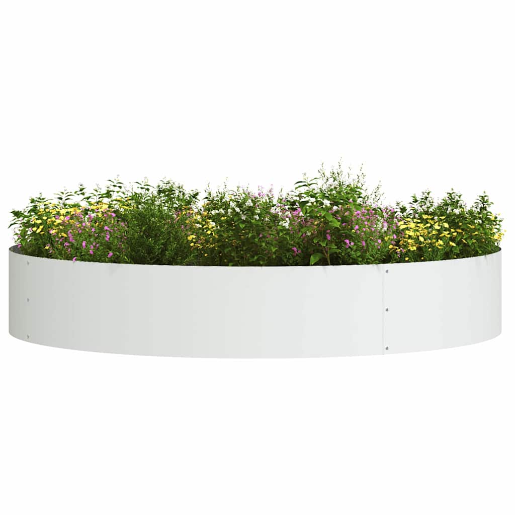 vidaXL Planter Ring White 120 x 120 x 20 cm Cold-rolled Steel
