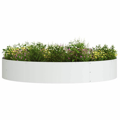 vidaXL Planter Ring White 120 x 120 x 20 cm Cold-rolled Steel