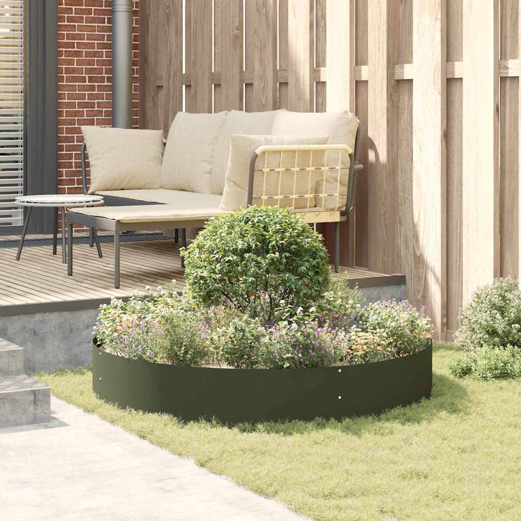 vidaXL Planter Ring Olive Green 120 x 120 x 20 cm Cold-rolled Steel