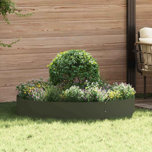 vidaXL Planter Ring 5 pcs Olive Green 120 x 120 x 20 cm