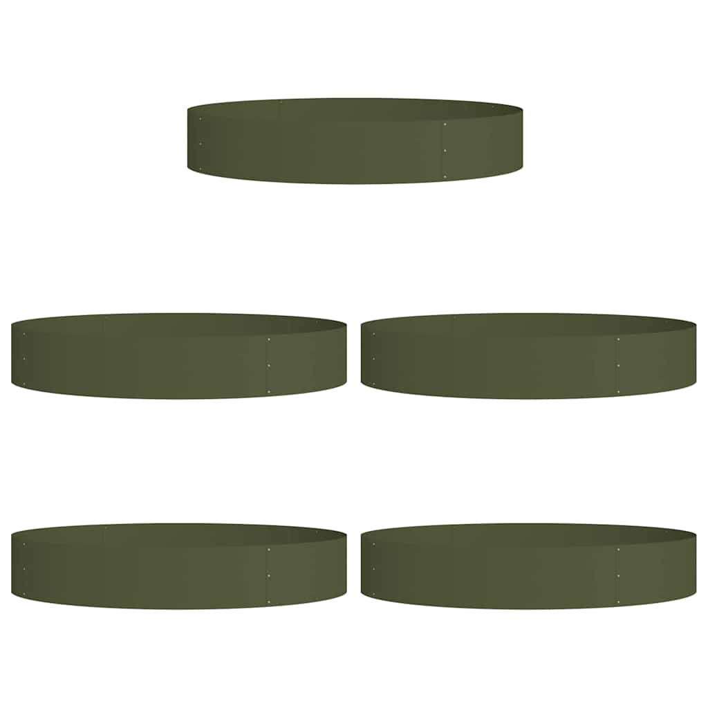 vidaXL Planter Ring 5 pcs Olive Green 120 x 120 x 20 cm