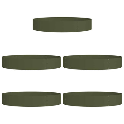 vidaXL Planter Ring 5 pcs Olive Green 120 x 120 x 20 cm