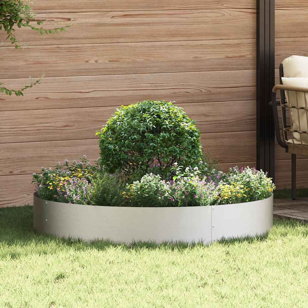 vidaXL Planter Ring Silver 120 x 120 x 20 cm Stainless Steel