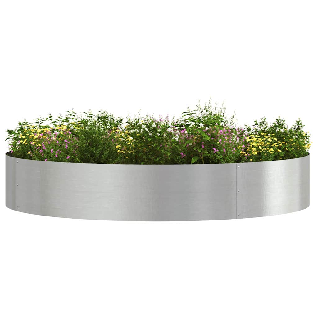 vidaXL Planter Ring 5 pcs Silver 120 x 120 x 20 cm Stainless Steel