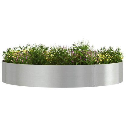 vidaXL Planter Ring 5 pcs Silver 120 x 120 x 20 cm Stainless Steel