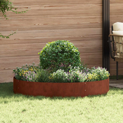 vidaXL Planter Ring 5 pcs Rusty 120 x 120 x 20 cm Weathering Steel